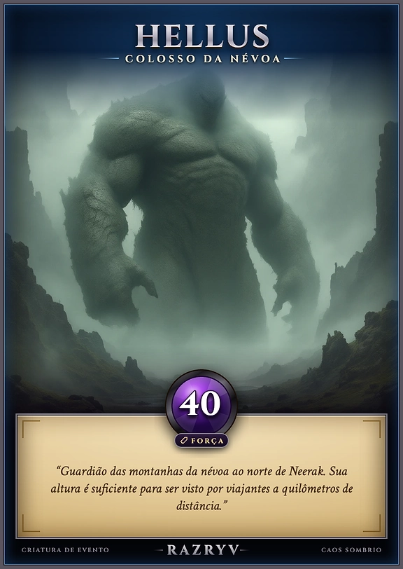 HELLUS, COLOSSO DA NÉVOA