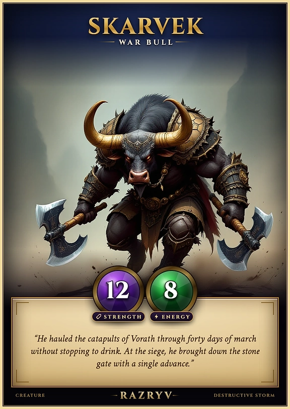 Skarvek, War Bull