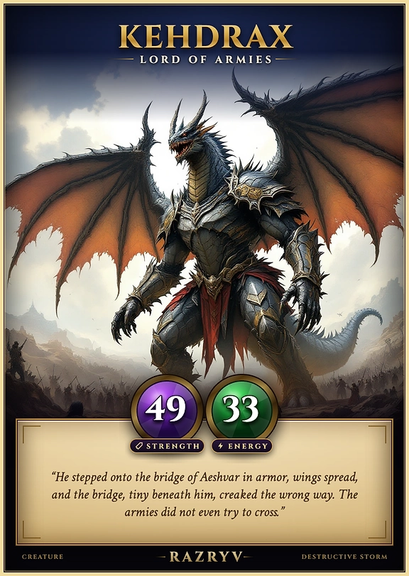 Kehdrax, Lord of Armies