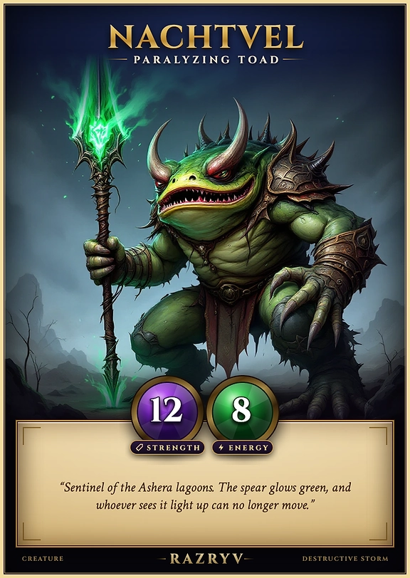 Nachtvel, Paralyzing Toad